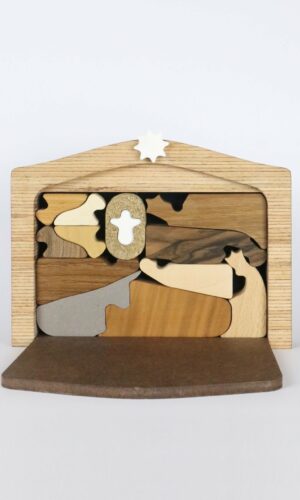 Crèche-puzzle en bois  |  13 pièces avec étable